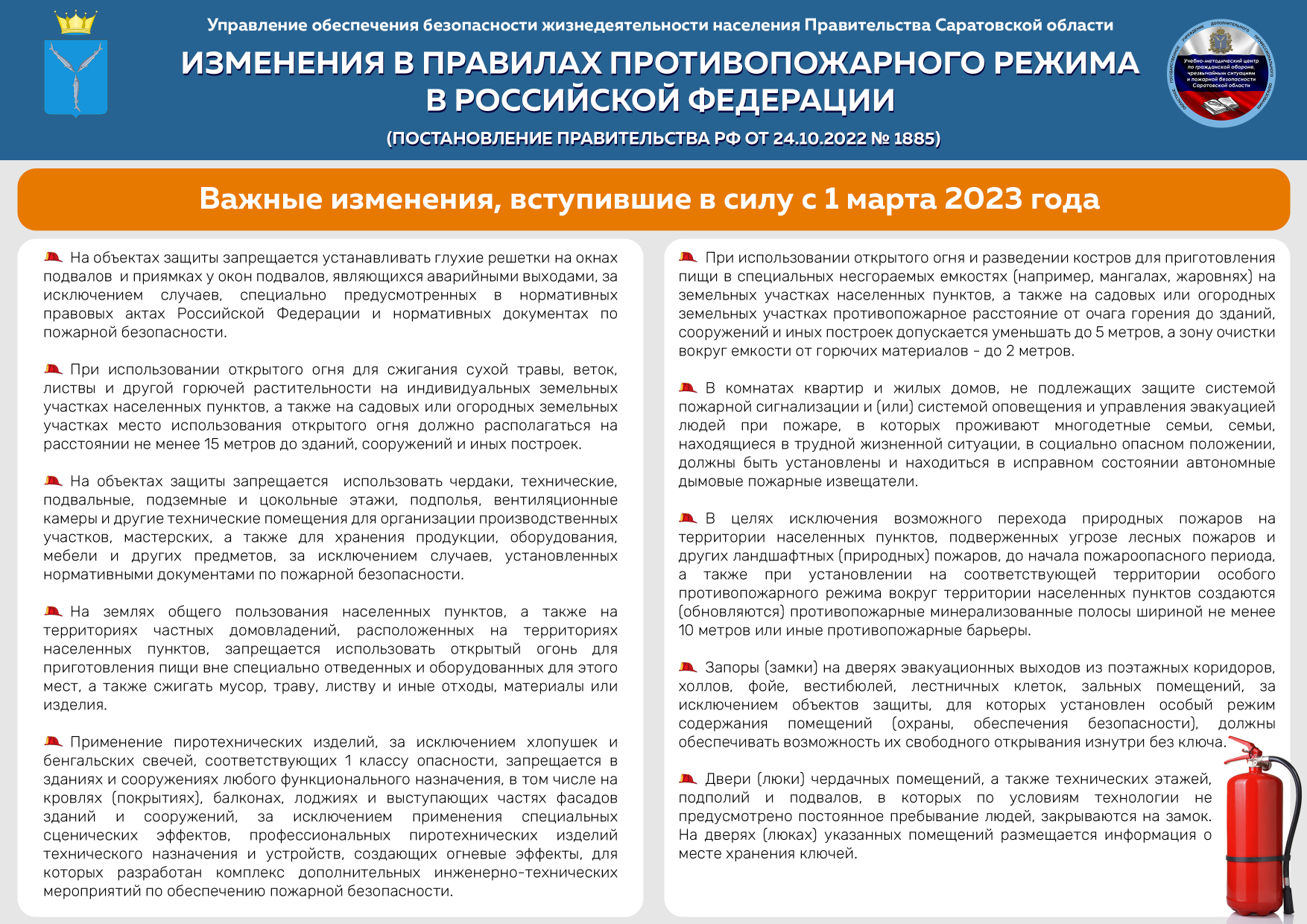 Важные изменения вступившие в силу с 01.03.2023 года.